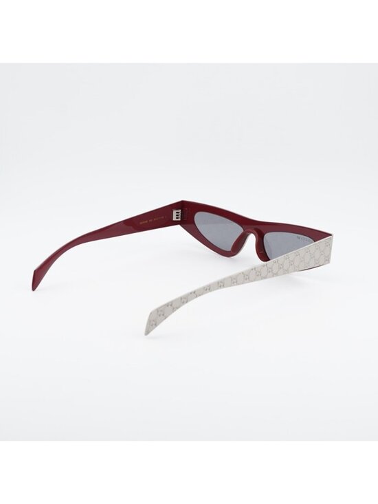 Gucci GG1916S 003 Sunglasses Gold Cat Eye Frame, Grey with GG Pattern Lenses main image 6